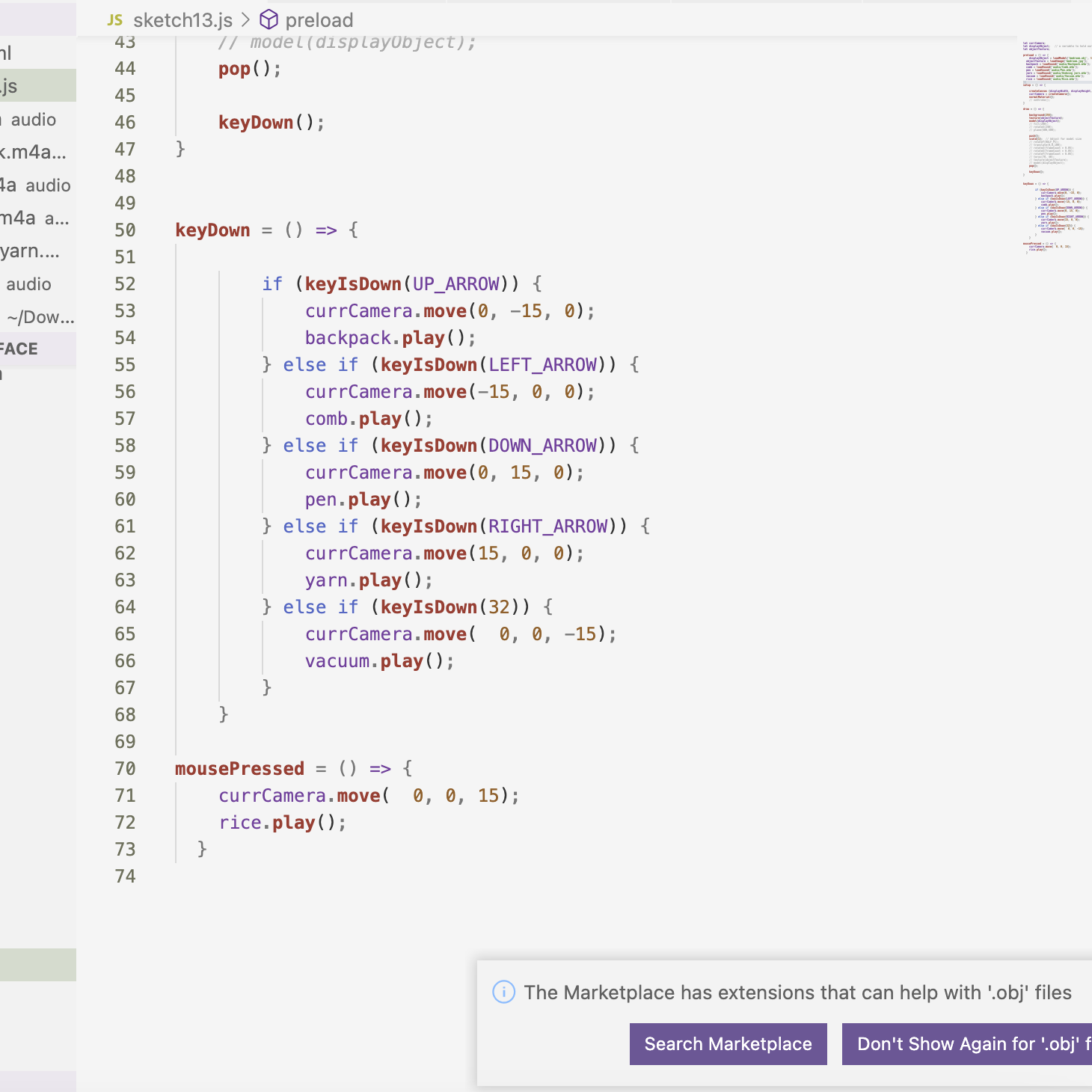 I imported some sounds that from the activity 1 of the last project, specifcally choosing ones that I recorded in my room.